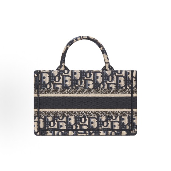 DIOR迪奥 BookTote 印花 刺绣 ⼿提包 迷你 ⼥款 蓝色拼米色